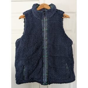 Crown & Ivy Reversible Plaid Fleece Puffy Vest